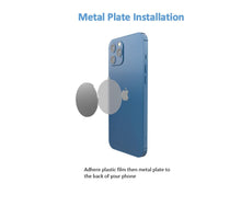 Load image into Gallery viewer, GPOD GOLF metal plate installation instructions. Adhere plastic film then metal plate to the back of your phone
