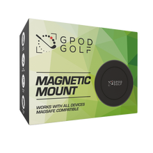 Load image into Gallery viewer, GPOD GOLF Magsafe compatible magnet that mount iphone 12, 13, 14, and 15 to the magnet without the use of metal plates. Green packaging and is compatible with all existing gpod and gpod mini.
