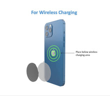 Load image into Gallery viewer, GPOD GOLF metal plate installation instructions for wireless charging. Place the metal plate below wireless charging area.
