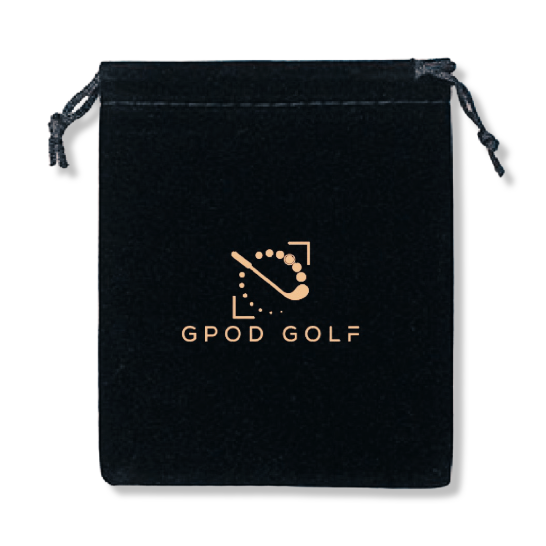 GPOD GOLF velvet carrying pouch black and gold